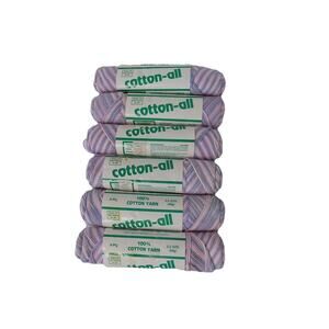 Vintage Cotton-All 100% Cotton Yarn 2 oz skeins lavender blue shade Lot of 6 NEW